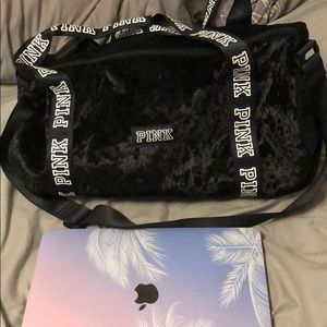 PINK VELVET MINI DUFFLE
